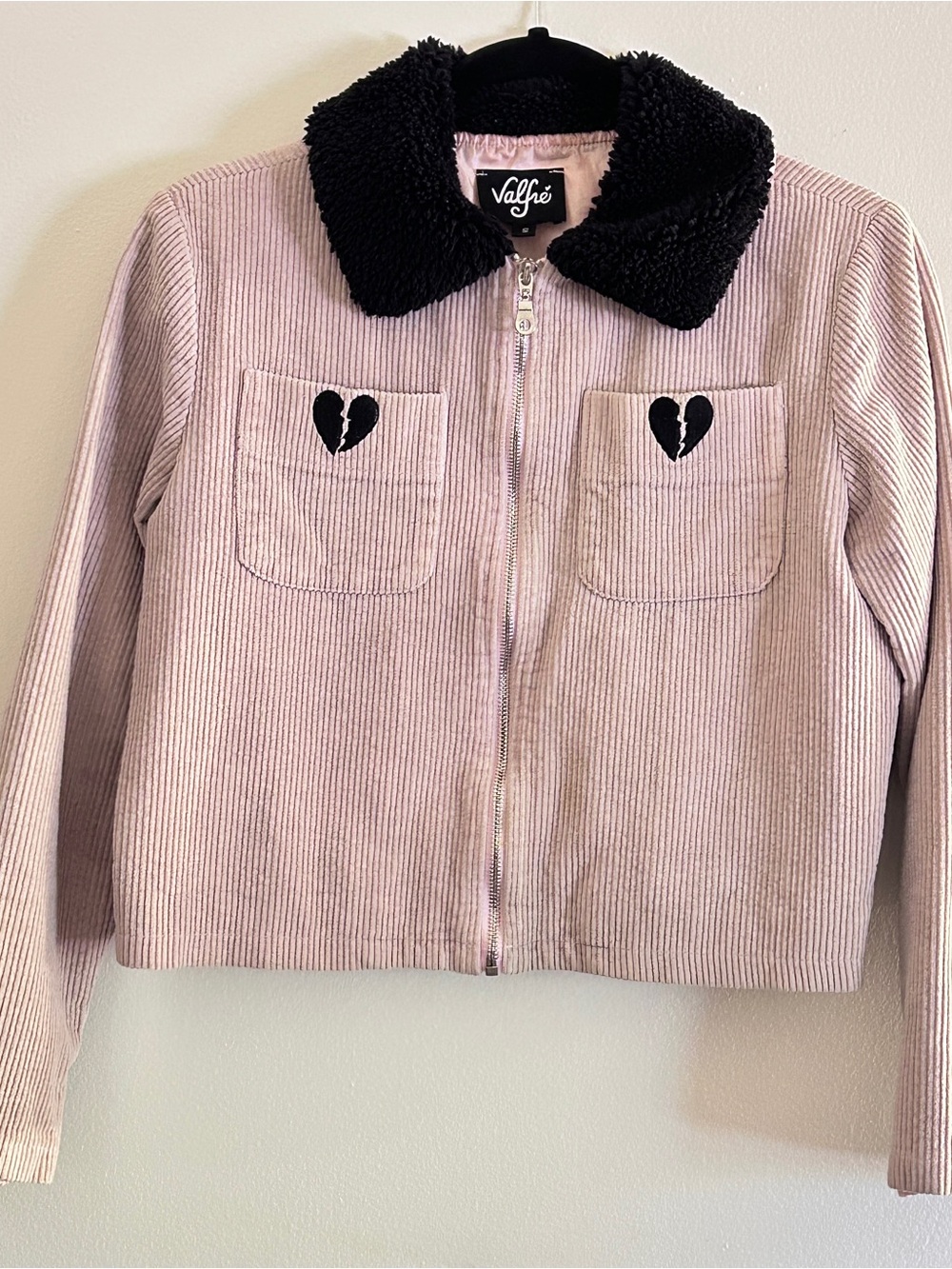 Valfre Small Pink & Black Corduroy ‘Romance is Dead’ Jacket